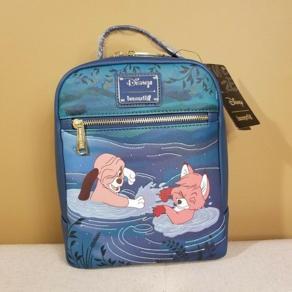 Loungefly Disney Fox And The Hound Mini Backpack Tod Copper Water Play NEW main image 12